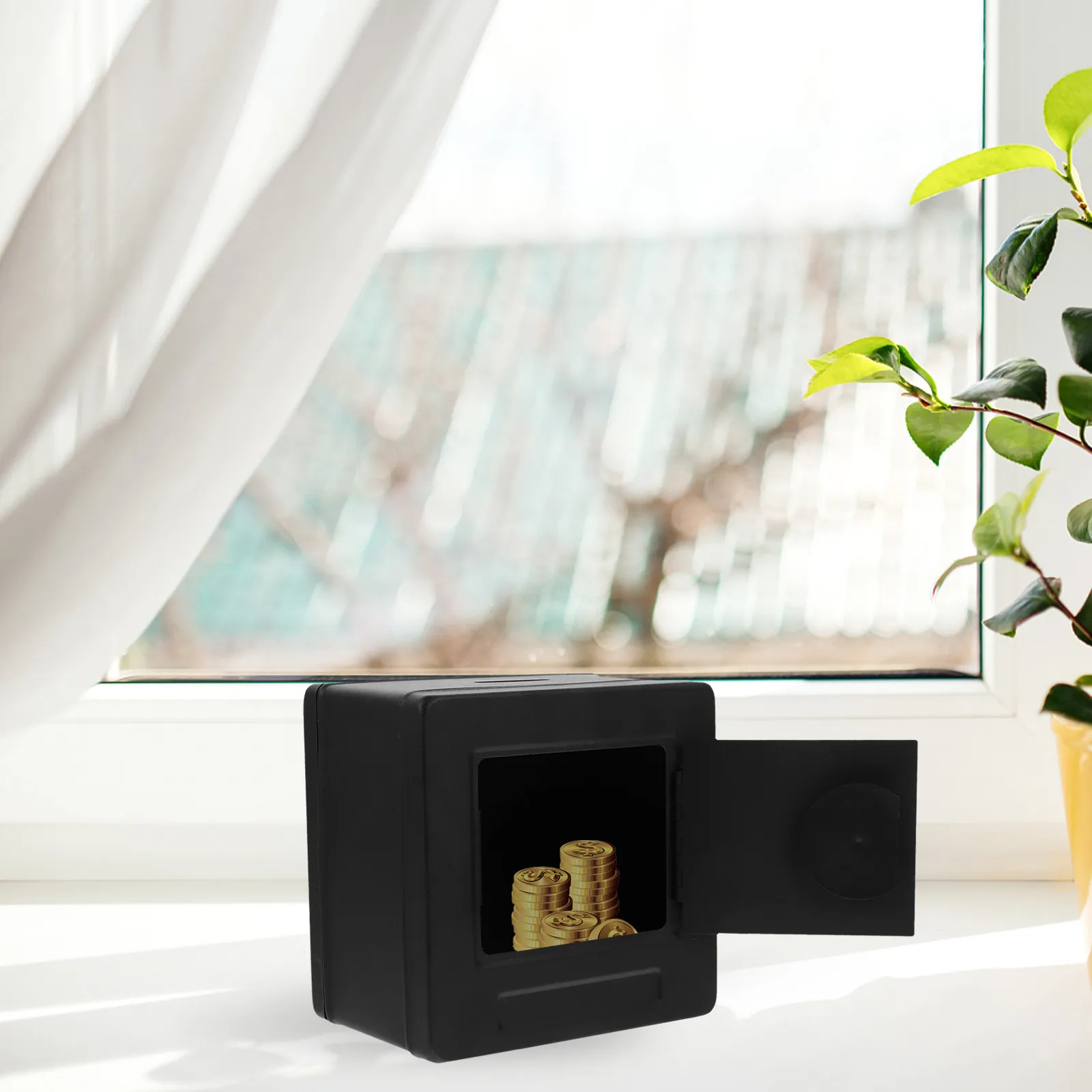 

Bank Safe Box Metal Mini Money Container Savings Coin Bank Home Decor Gift for Birthday Christmas 's Day