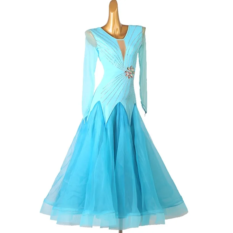 Handmade Diamond Modern Dance Dress Performance Competition Dress National Standard Dance Big Swing Dress Social Dance Dress New