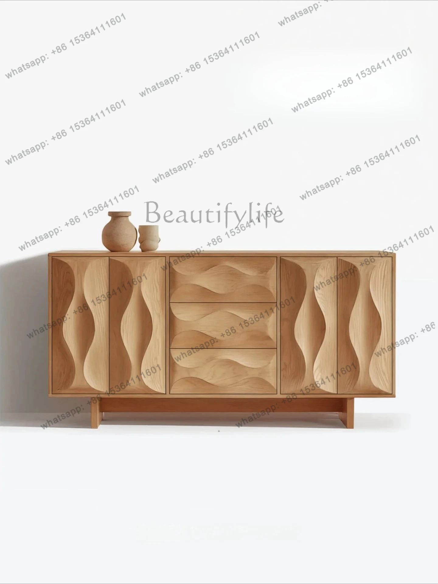 

Medieval Solid Wood Dining Side Cabinet Designer Artistic And Creative Living Room Household Storage Cabinet Storage Cabinet