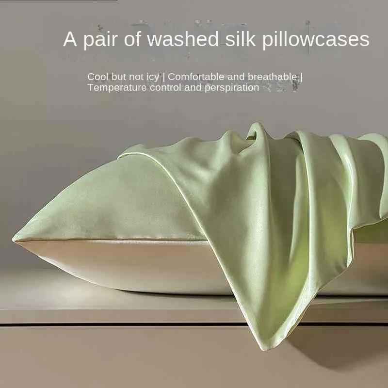 

One Pair of Silk Pillowcases for Summer Home Use, Cool Feeling Pillowcases for Adults and Students Body Pillow Cover