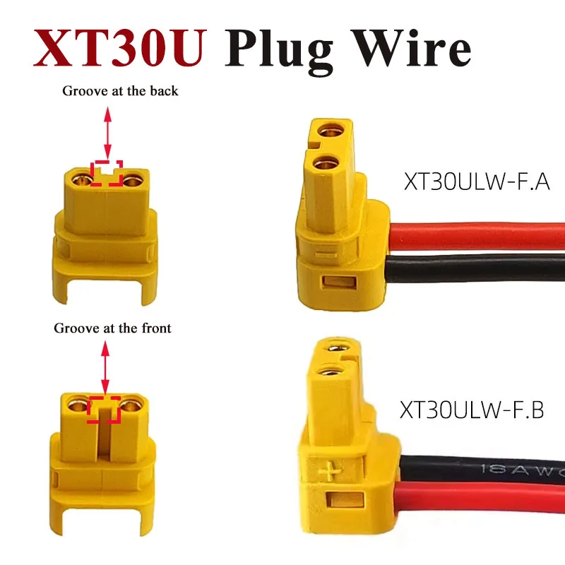 

Локоть XT30U Банановая вилка XT30ULW-F Провод питания Левая/правая розетка Дрон Соединительный кабель для зарядки литиевой батареи