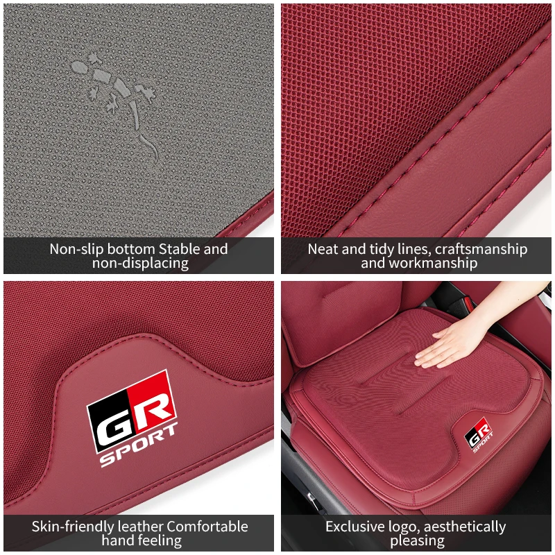 Car Seat Ice Silk Cushion Pad Anti-slip Protect Seat Cover Mat For Toyota GR GAZOO RACING Prado Yaris Hilux Corolla Auris Rav4