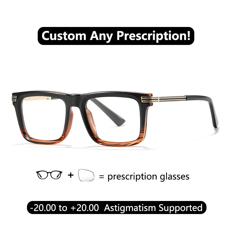 

Two-tone Color Prescription Glasses Men Blue Light Blocking Reading Glasses Progressive Prescription Glasses with Diopters
