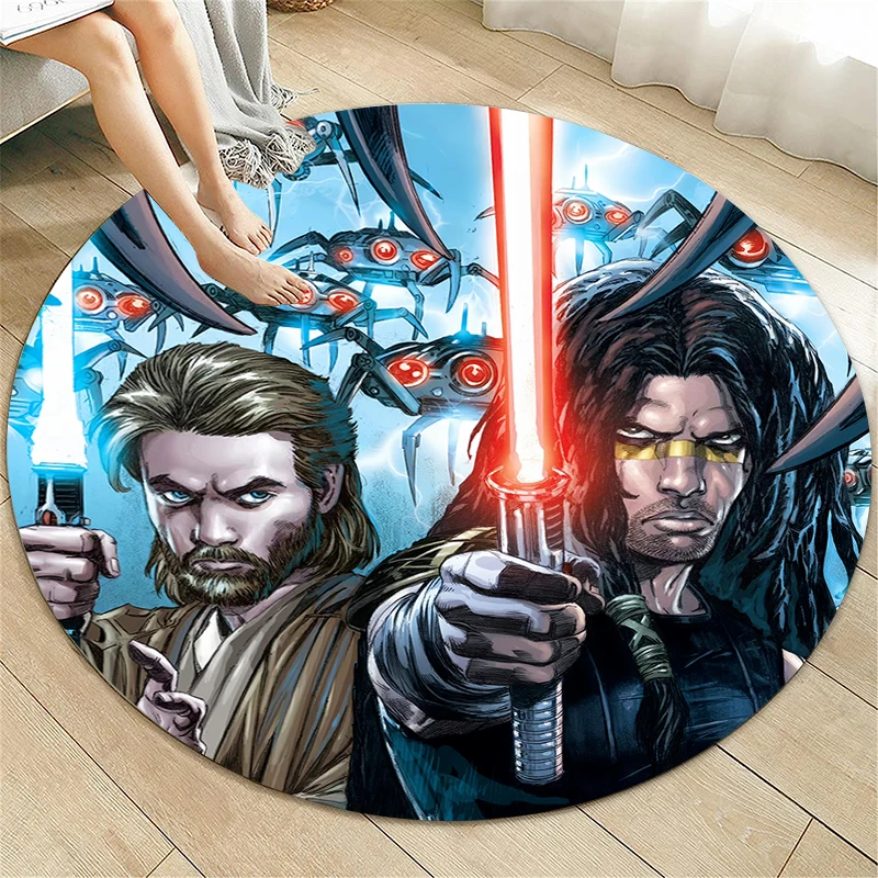 Star Wars Round Carpet for Living Room Rugs Camping Picnic Mats Flannel Anti-Slip Rug Yoga Mat Gifts,carpets for living room