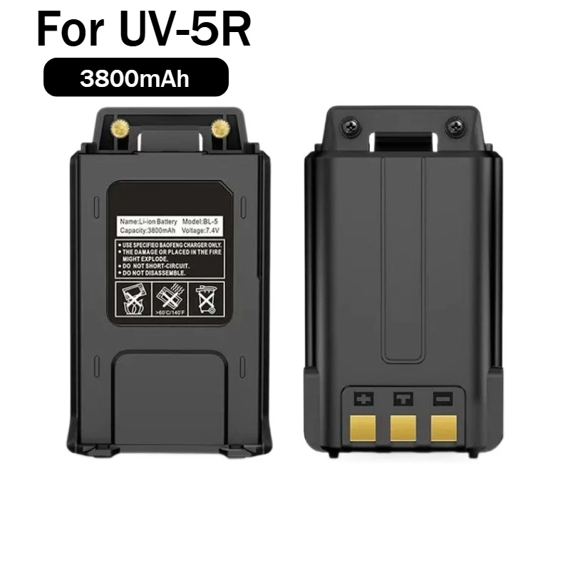 

Walkie Talkie Enlarger Extended Battery BL-5 3800mAh 7.4V Rechargeable Lithium Battery for Baofeng UV-5R UV-5RE Two Way Radio