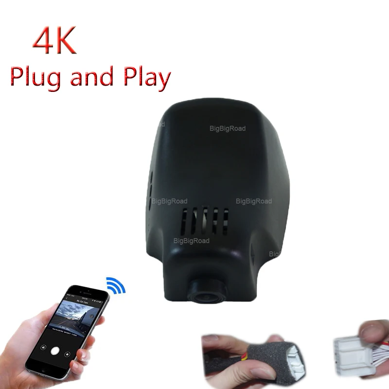 4k Plug And Play For Jaguar F-TYPE XE 2015 2016 2018 / XJ 2015 2016 Car Wifi DVR Video Recorder Dash Cam Black Box Full HD 2160P