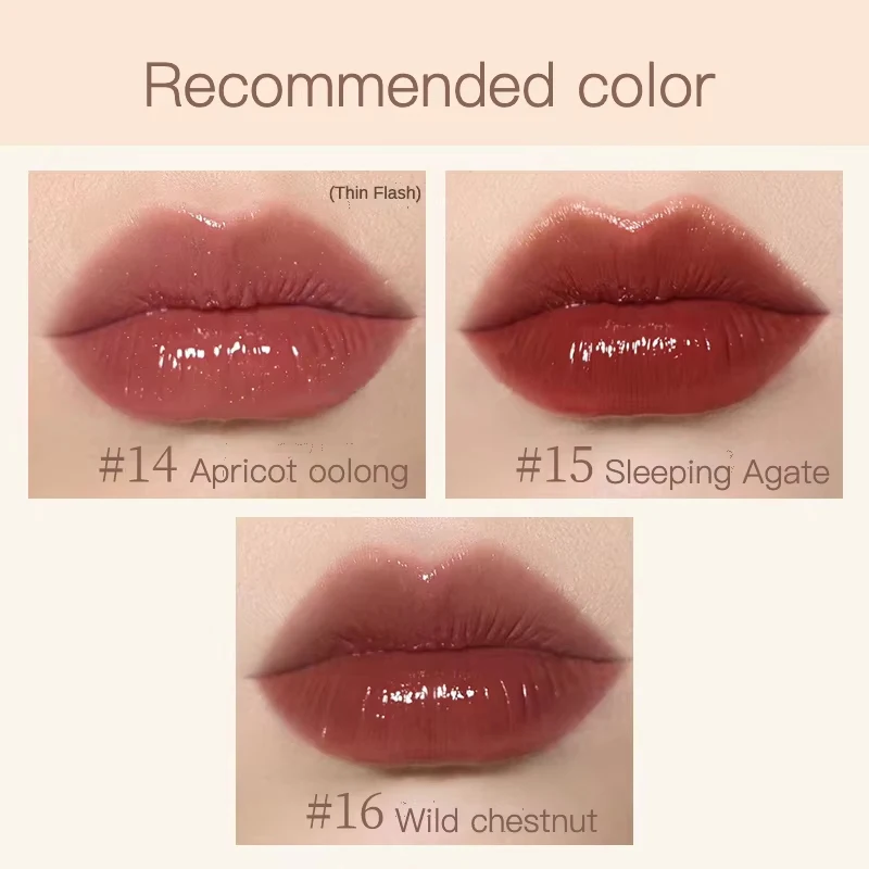 Joocyee ลอยกระจกสีทอง Retro Lip Glaze ลิปสติก Matcha สีเขียวยาวนานล็อคสี Light Moisturizing Glass Lip Glaze