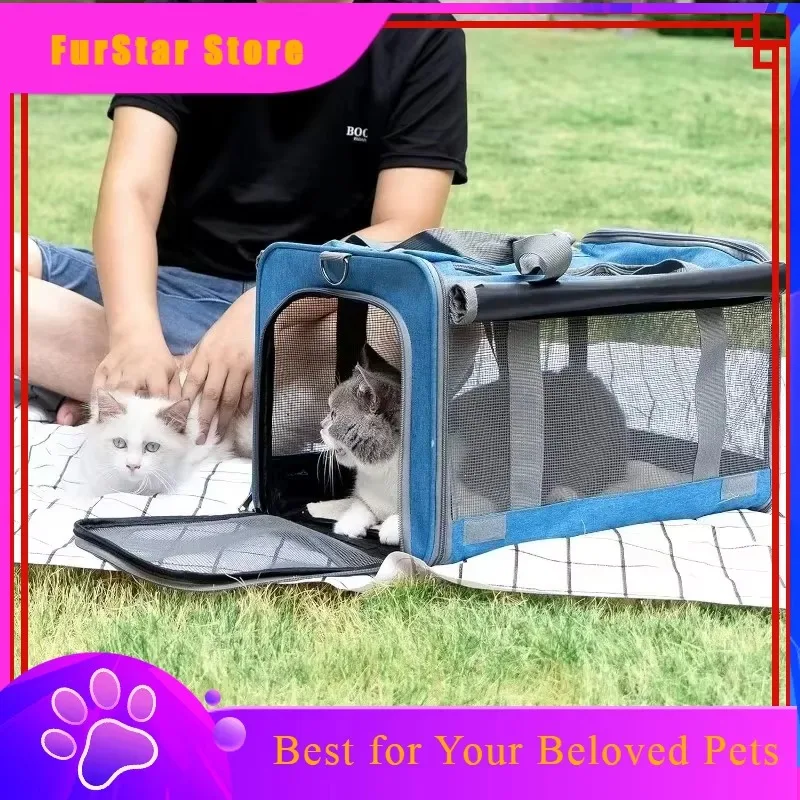 FurStarPet Cushion Cat Dog Car Cushion Mesh Pet Cage Dog Cushion Travel Car Outing Breathable Bag Cat Backpack Carrier 00