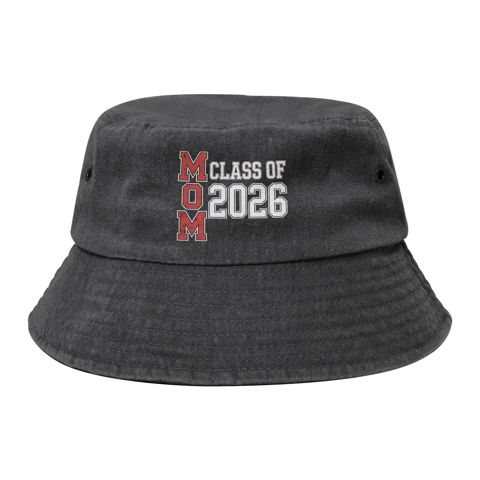 Senior Mom Class of 2026 Graduation Bucket Hats Teen Hiking Distressed Washed Fishing Fisherman Hats Beach Hatwear Bob Hat