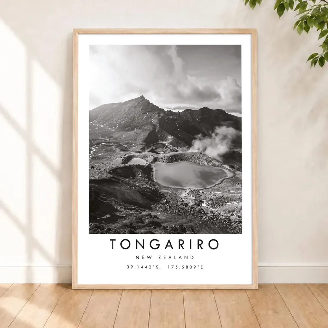 Vintage Black and White World Landmark Canvas Prints Travel Coordinates Poster Mountain Nature Wall Art For Home Room Decor