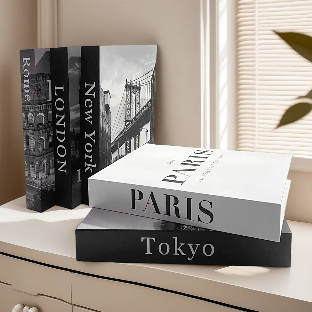 

Fashion Fake Books Decoration Home Club Hotel Room Designer Books Coffee Table Books Box Simulation Prop Books Desktop Ornaments
