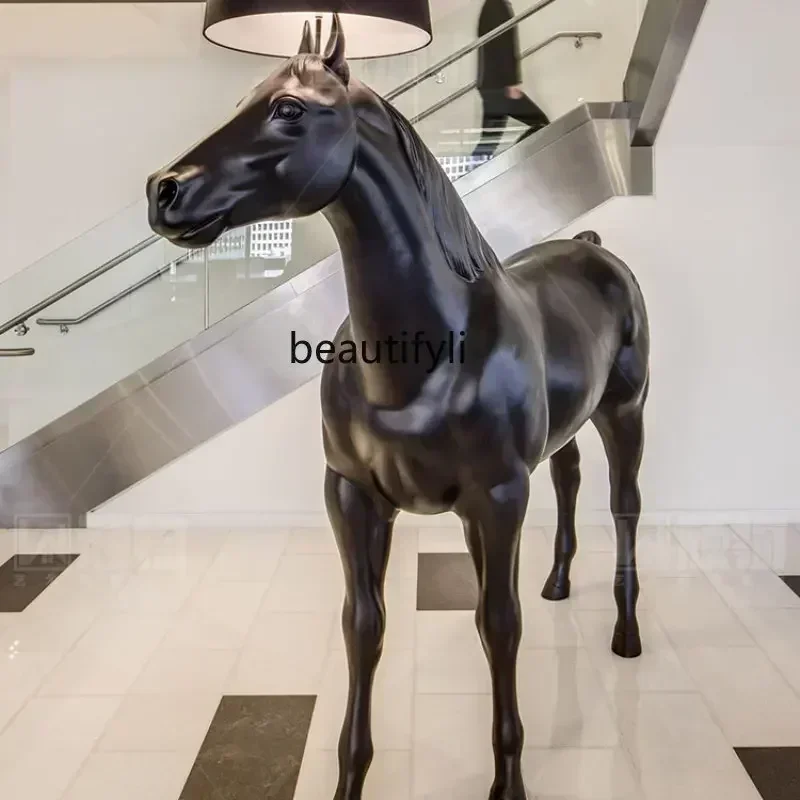 35Nordic Style Home Decoration Sculpture Horse Floor Lamp Hotel Office Light Luxury Crafts OrnamentsHY