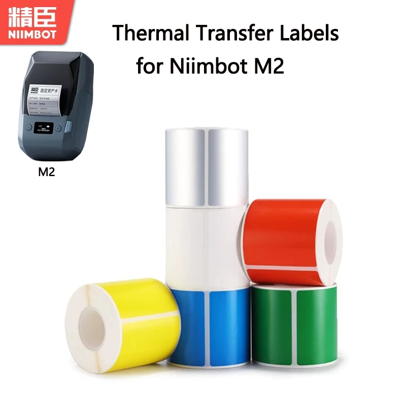 Niimbot M2 Label Thermal Transfer Paper for M2 Printer or Thermal Transfer Ribbon Home Office 20-50mm Width Label Paper Sticker