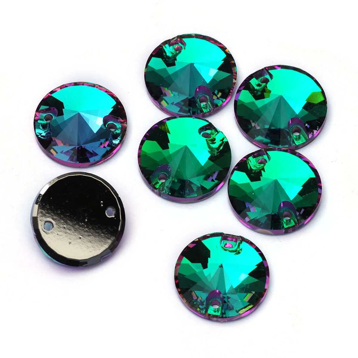 Emerald Vitrail K9 Glas Aufnähbare Strasssteine Flache Rückseite Grüne Aufnähbare Kristalle für Kleidung und Hochzeitskleider – Detail 2