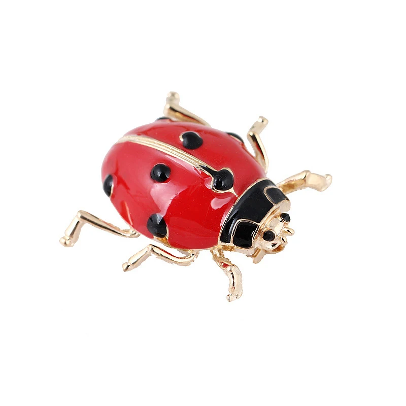 Fashion Enamel Red Ladybug Insect Brooches Beetle Pin Scarf Corsage Jewelry Gift