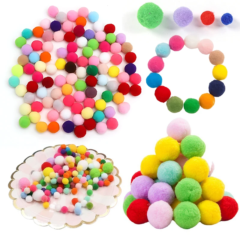 

200 шт. шарик с помпонами 8/10/15/20/25/30 мм, размер в наличии, красочные пушистые плюшевые шарики, ремесло, сделай сам, помпон, материал, украшение для дома ZYF