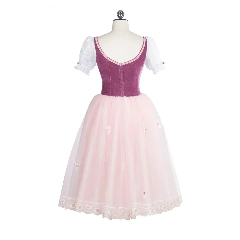 

High Quality Kids Girls Long Performance Wear Professional Pink Blue Green Ballet Romantic Tutu
