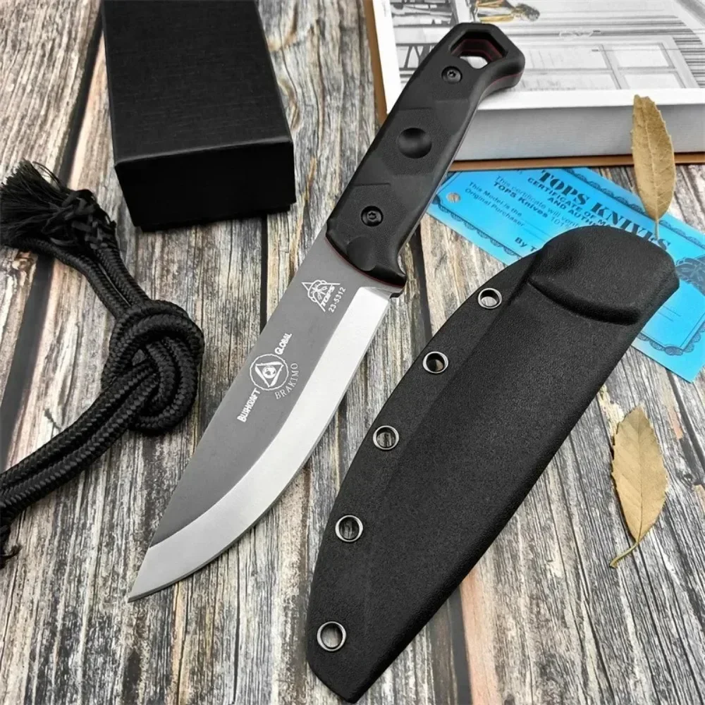 Tragbares D2-Stahl-Messer mit feststehender Klinge, Outdoor-Überlebensmesser, Nylon-Glasfaser-Griff, Alltagsmesser, EDC-Multitool, Jagdmesser – Detail 3
