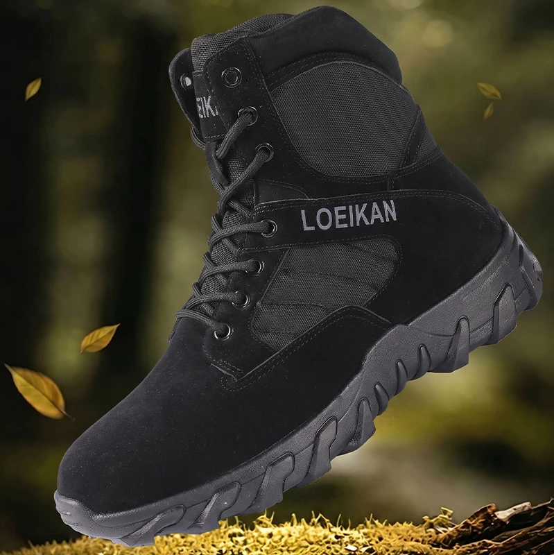 Taktische Stiefel für Herren, stoßdämpfend, rutschfest, hohe Schuhe für die Jagd, Trekking, tägliche Arbeit im Freien – Detail 7
