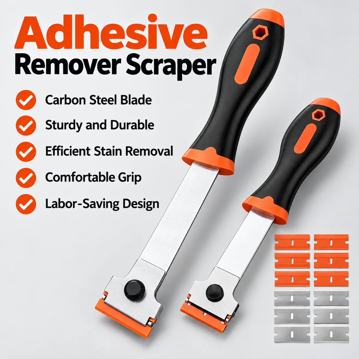 Plastic Metal Razor Blade Scraper Multi Purpose Glass Scraper for Window Label Sticker Decal Paint Removal Car Tint Application