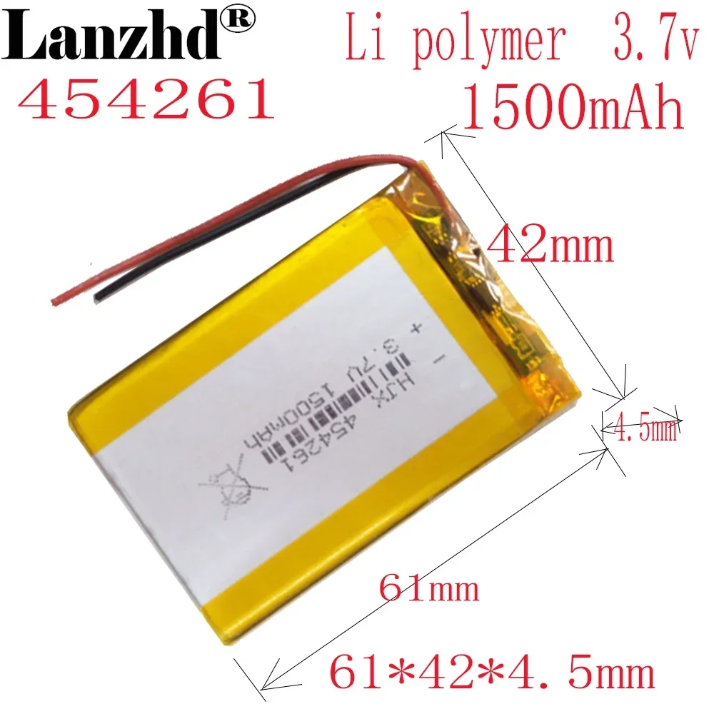 1-12pcs li po 3.7volt polymer battery 3.7V 454261 used in tablet PCS mobile power digital products Rechargeable Li-ion Cell GPS