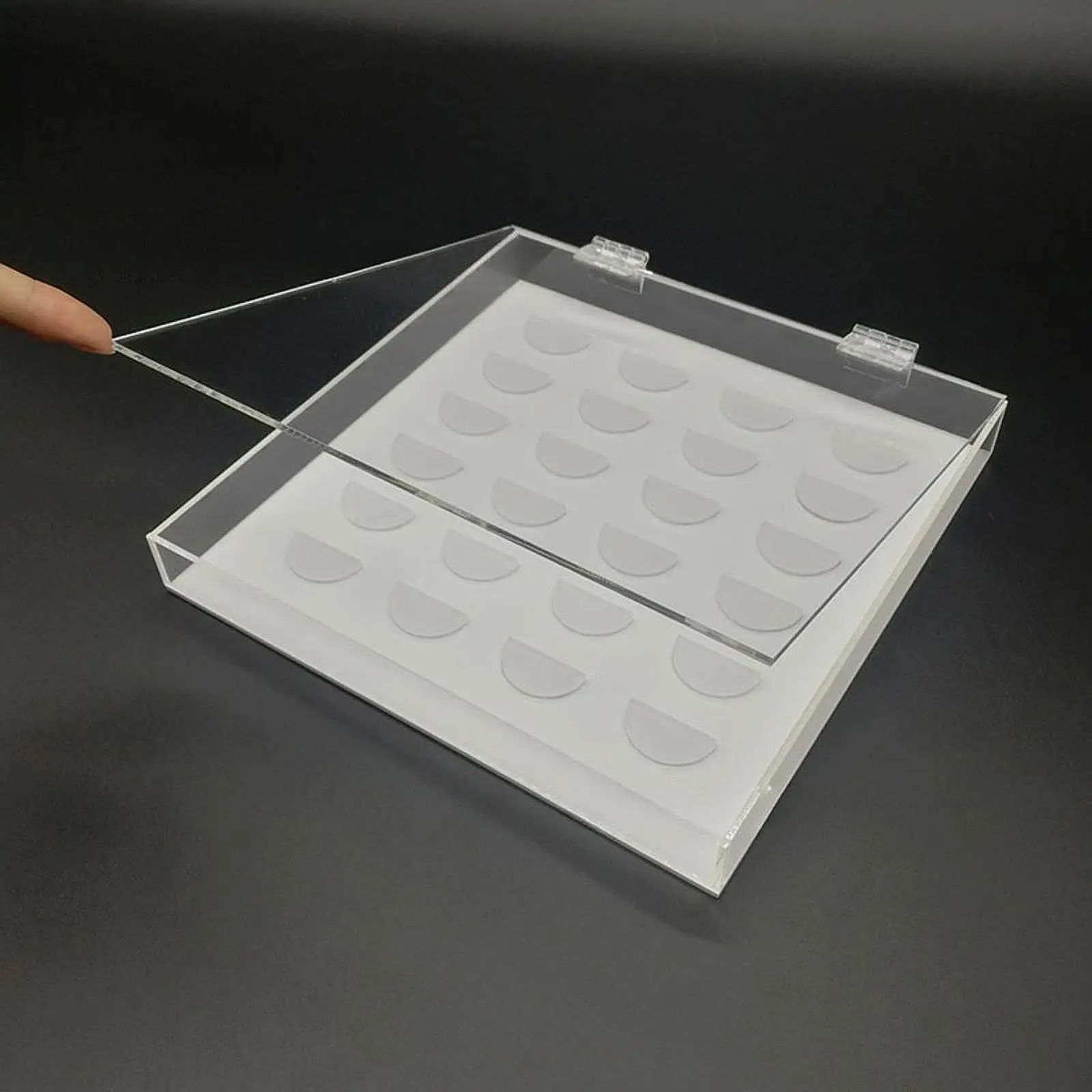 

Акриловая коробка для хранения ресниц, пустая, прозрачная, компактная, прочная, для личного использования, органайзер для накладных ресниц, футляр для демонстрации ресниц, держатель для ресниц