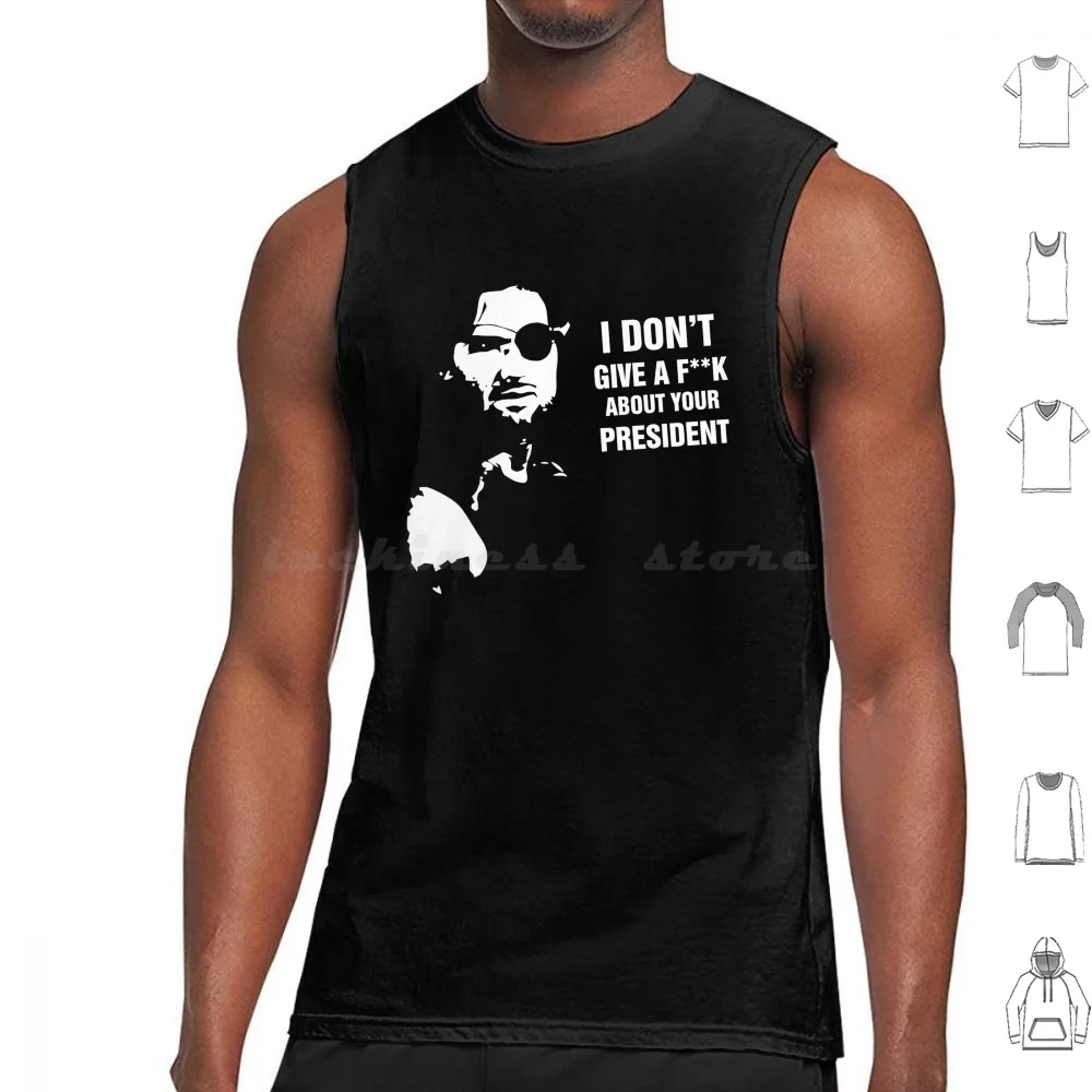 Snake Plissken-I Don't Give A-Escape From New York Tank Tops Print Cotton Snake Plissken New York 1997 Escape From New