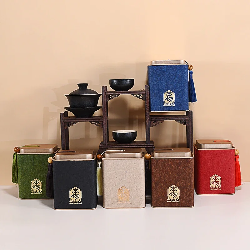 Creative Tea Storage Containers Tea Tins Square Metal Empty Jar for Tea Coffee Candy Chocolate Sugar