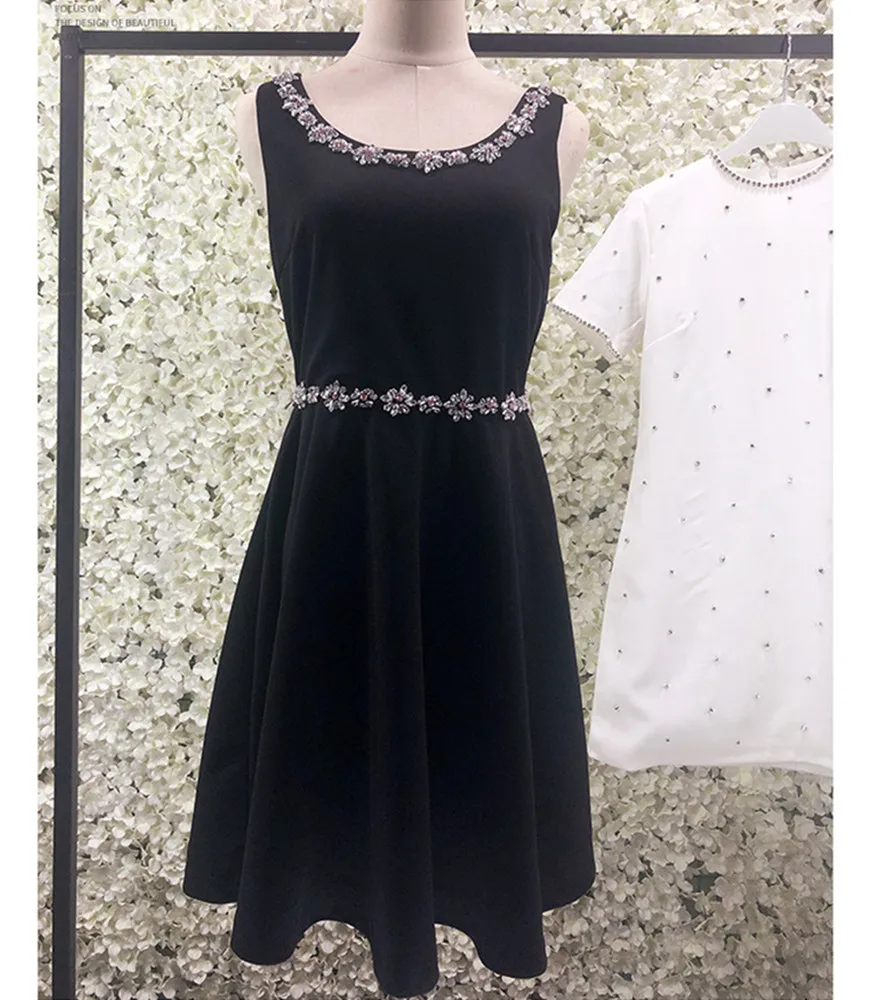 2022 Summer Sweet Diamonds Sleeveless Dress Fashion Women's High-rise Sundress C195