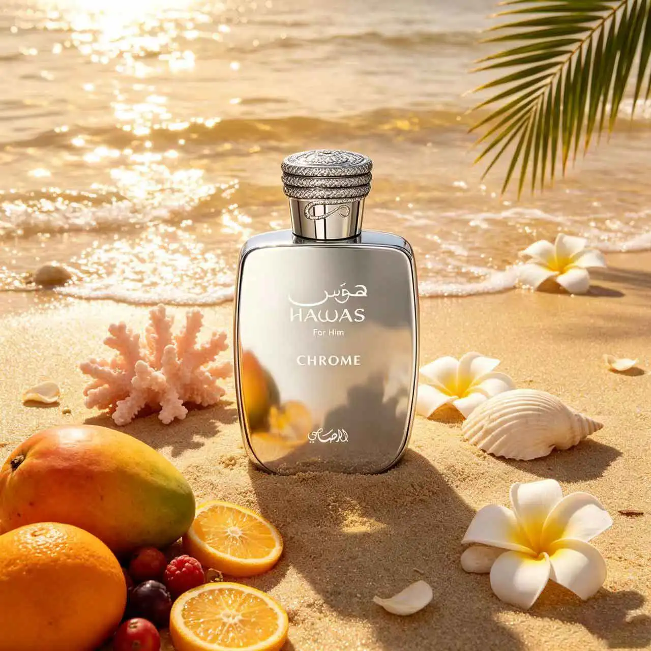 Hawas Chrome For Him Perfume 100Ml, Clear Soothing Men Fragrance, Bergamot‑Apple Brings Bright Opening, Crisp Marine Aroma Unfolds, Cedar Vetiver Musk Dry‑Down, Radiate Sunny Masculine Charm.