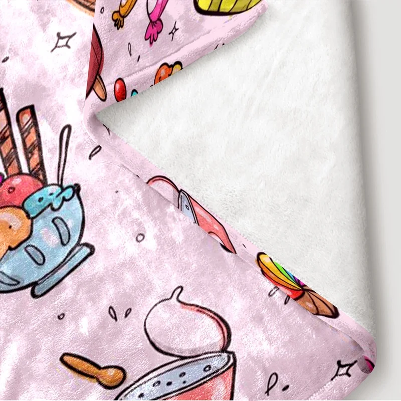 Kawaii Candy Ice Cream Dessert Pattern Blanket Throw 150x200cm Plush Cozy Cute Decor Gift for Girls Women view 3