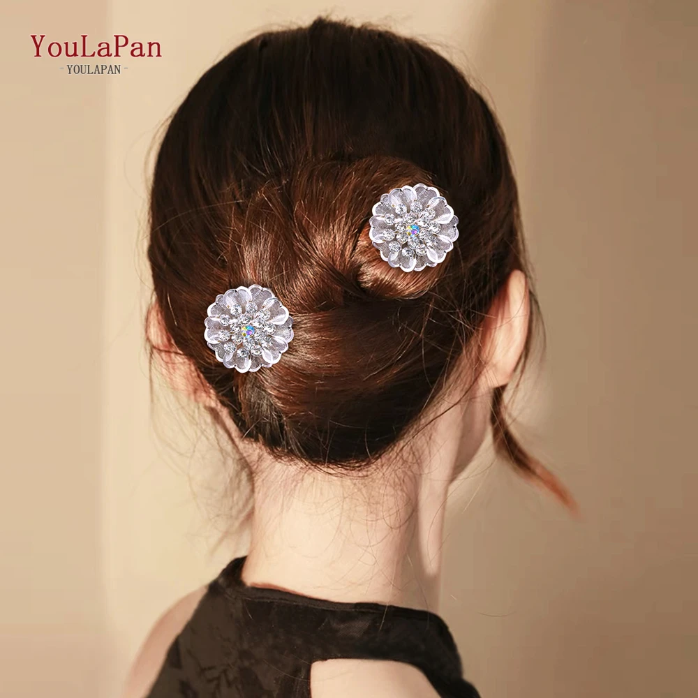 YouLasaupoudrer-Épingle à cheveux en forme de U de fleur en alliage pour femmes, Fourche à cheveux de mariage élégante, Pièce de sauna de mariée, Accessoires pour cheveux, user ins en gros, 765