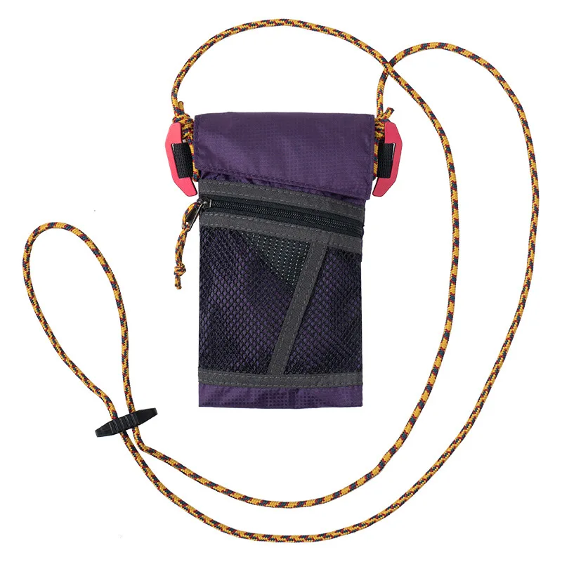 

Ultralight Outdoor Telephone Crossbody Bag Mini Waterproof Nylon Sling Bag Mesh Pocket For Phones Keys Hiking Camping Travel
