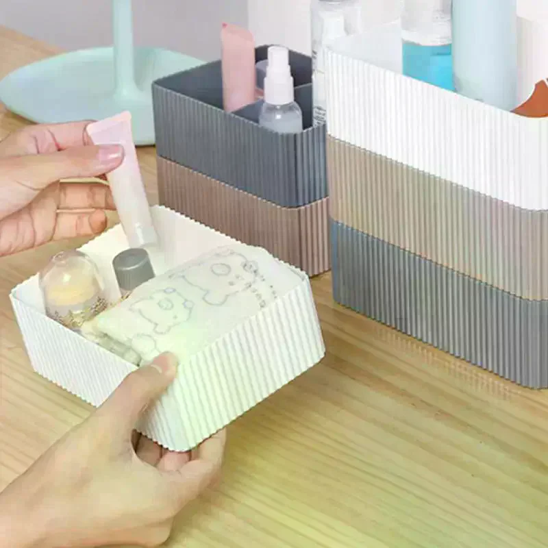 Plastic Makeup Organizer Grid Desktop Home Office Bathroom Storage Box Sundries Bin Case Cosmetic Closet Closet Organizer