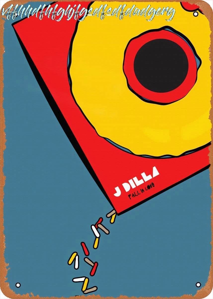 muecddoa Jazz Lps J Dilla Fall in Love Metal Tin Sign Poster Vintage Art Wall Decor 12 x 8 inch sign