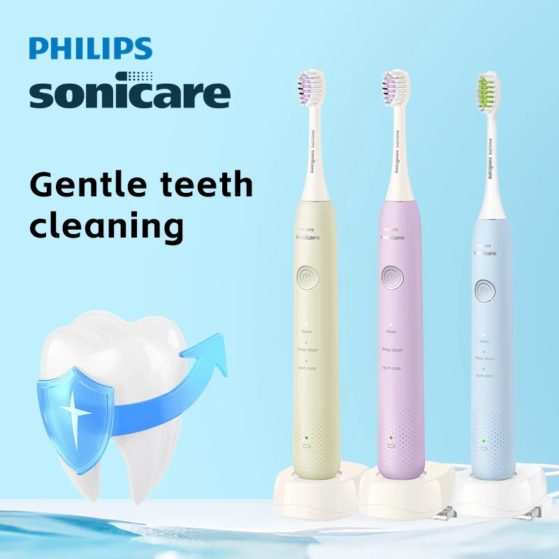 

PHILIPS Sonicare HX2411/02/03 Электрическая зубная щетка Звуковые волны USB-зарядка Долговечная щетка для чистки зубов 3 режима Зубные щетки
