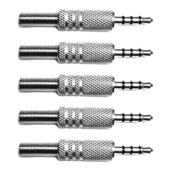 5PCS 3.5mm 4-Pole TRRS Male Construction Plug Repair Headphone Jack Audio Soldering Replacement Connector Soldering For Earphone