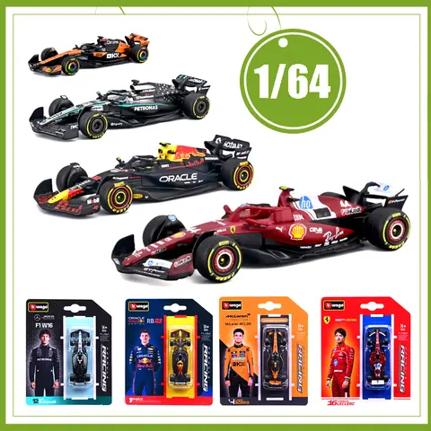 Bburago 1:64 2025 SF25 # 16 RB21 # 1 coche de aleación F1 modelo W16 MCL39 Red Bull Mercedes Ferrari McLaren fórmula carreras juguete fundido a presión