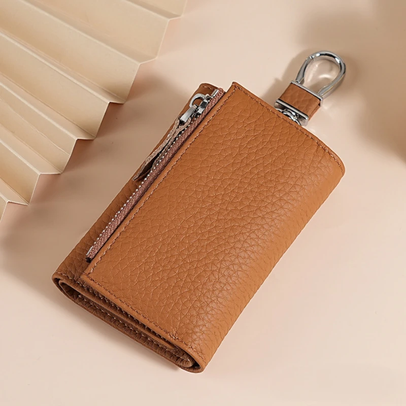 Women Leather Key Bag Multifunctional Portable Key Storage Bag Key Pouch Keychain Organizer Wallet Pocket