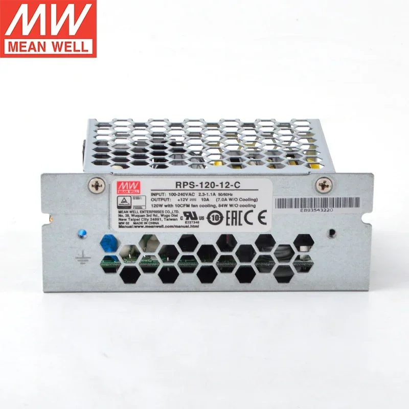 120W Taiwan Mean Well RPS-120-12-C Transformador de energia de comutação médica com gabinete 12V10A fonte de alimentação