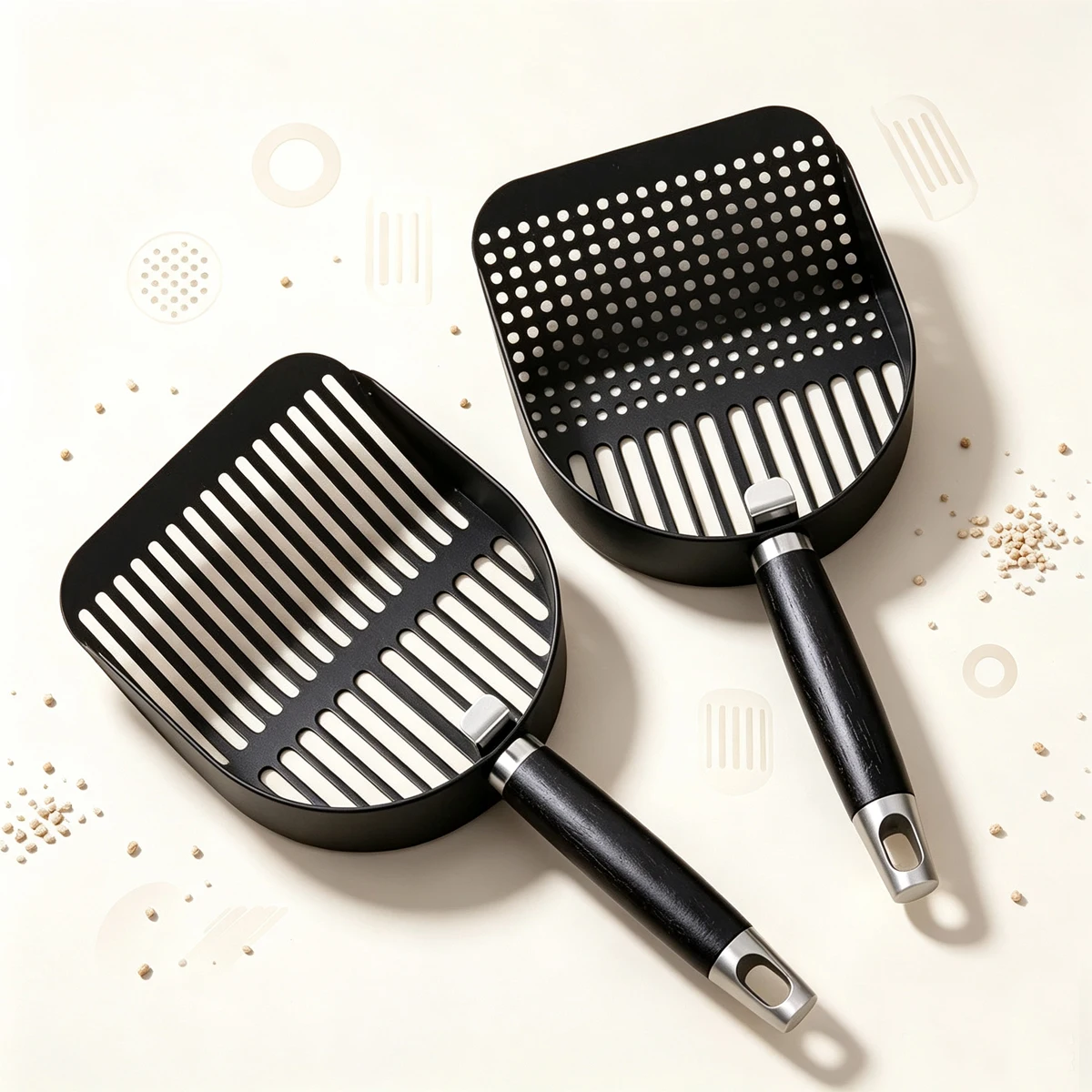 Stainless Steel Cat Litter Scoop Cats Accessories Kitten Supplies Articles Things Self Cleaning Box Products -cleaning Pet
