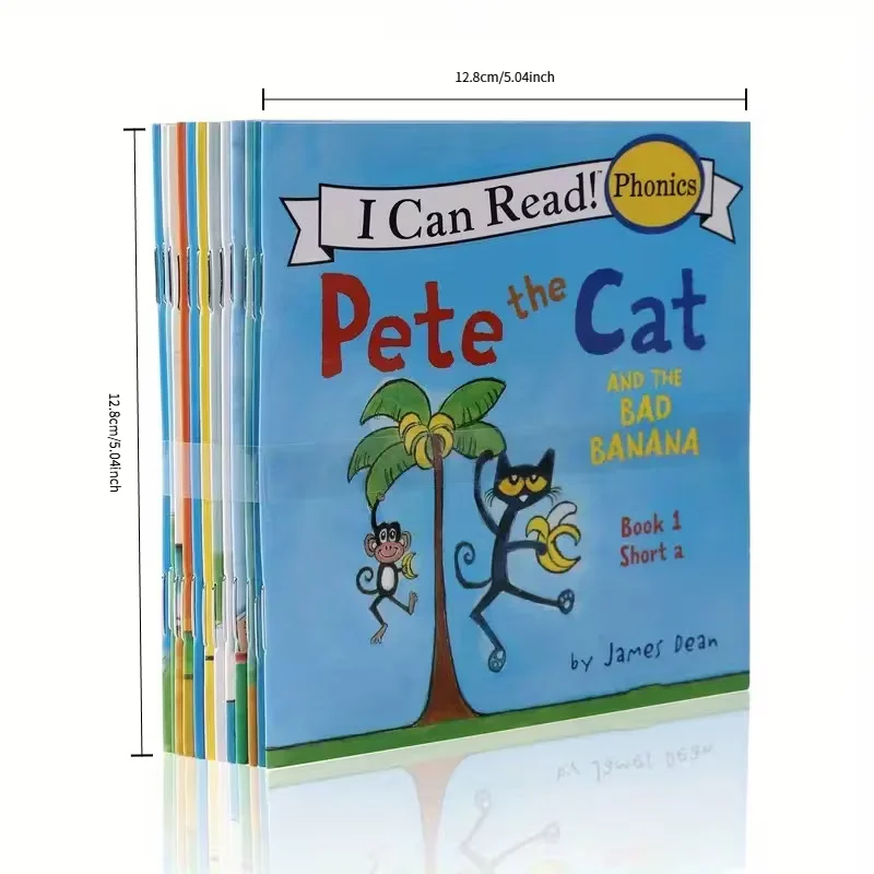 12 Books Set, I Can Read Series, Mini Portable English Picture Books, Kids Storybooks, Primary School Early English Reading