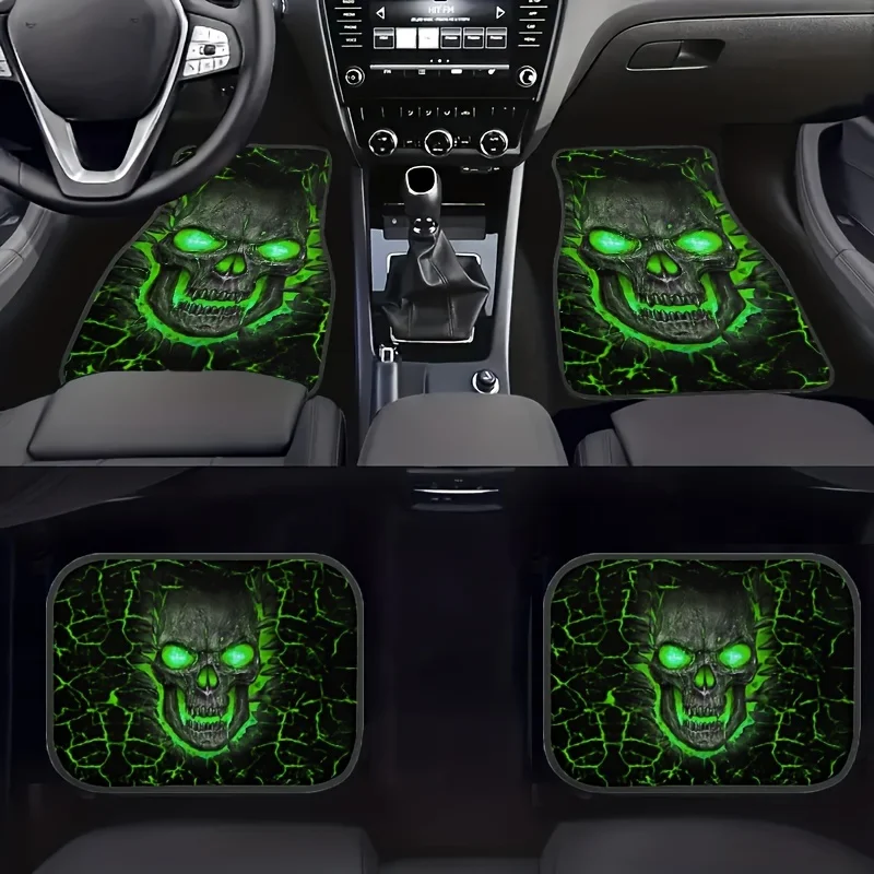 

2 шт./4 шт. впитывающие автомобильные коврики с рисунком черепа, новый дизайн, коврики для передних и задних сидений, аксессуары для салона автомобиля
