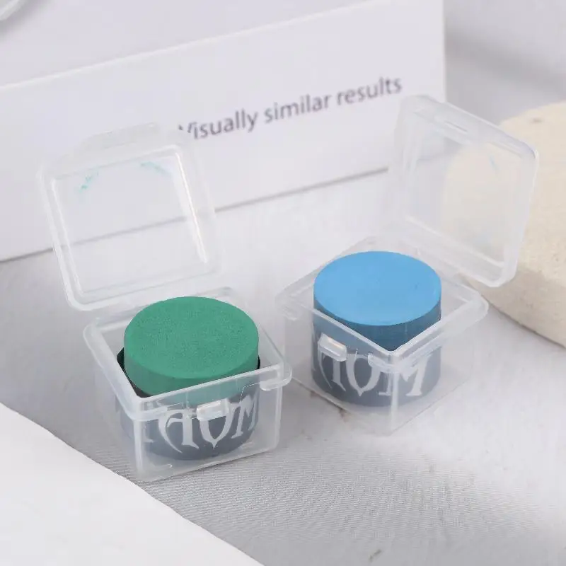 

1Pc With Storage Box No-slip Billiard Chalks Pool Cue Stick Chalk Snooker Easy Powder Billiard Chalk Pool Accessories