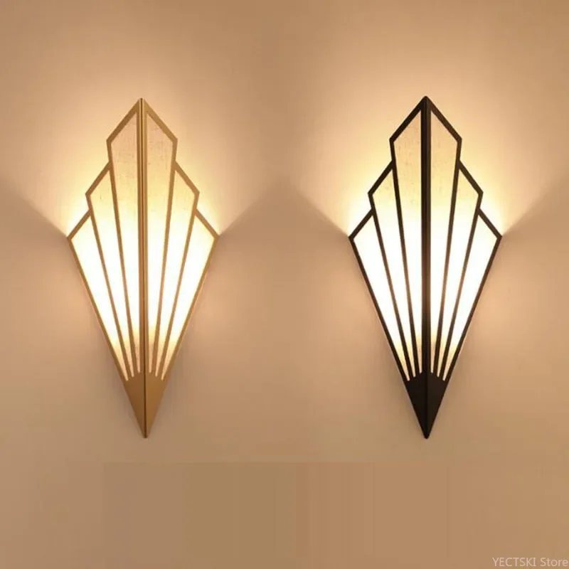 

GHJUYIOL Nordic Simple Fan Wall Lamp Hotel Aisle Lamp Living Room Background Wall Lamp Bedroom Bedside Wall