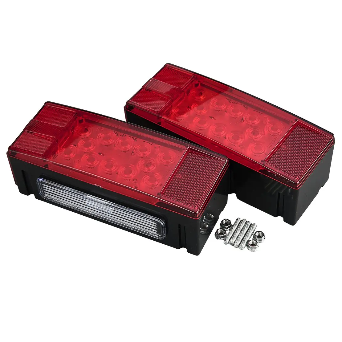 12V Trailer Tail Light LED Submersible Low Profile Rectangular Combination for Boat Truck RV Marine Camper