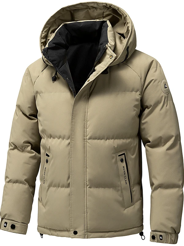 

Мужская зимняя утепленная хлопковая куртка с капюшоном, модная городская повседневная модель с длинными рукавами и застежкой-молнией