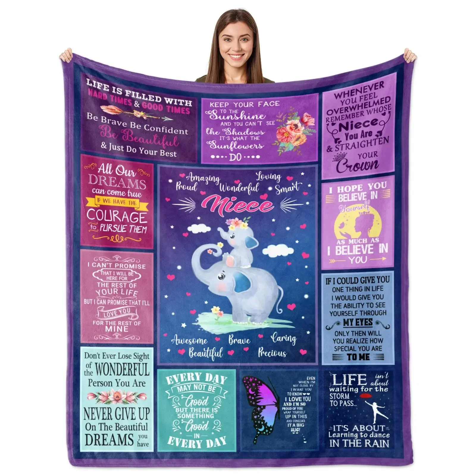 

Blanket for Niece from Aunt, Birthday, Graduation, Christmas Gift