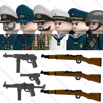 二戰德國海軍人物積木,包括海軍水兵、士兵、潛水艇指揮官、戰士和武器零件,適合兒童玩耍。 10 最佳銷售 樂高二戰德國士兵 - №1