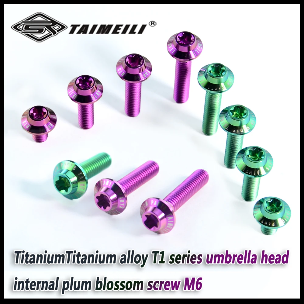 TAIMEILI T1 Serie Titanlegierung Torx-Schrauben mit Schirmkopf M6x10/15/20/30/40/50mm Motorrad-Modifikations-Ersatz 4/8/10 Stück – Detail 3